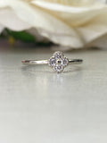 0.2ct Round Cut Moissanite Floral Women Engagement Ring 14k White Gold Plated