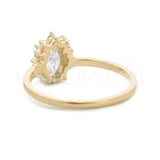 0.45ct Oval Cut Simulated Diamond Unique Engagement Ring 14k Yellow Gold Plated