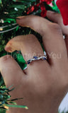 0.2ct Marquise Cut Simulated Sapphire Wave Wedding Band 14k White Gold Plated