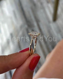 0.5ct Emerald Simulated Diamond Bezel Set Engagement Ring 14k White Gold Plated