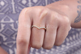 0.3ct Round Cut Moissanite Stackable Women Wedding Band 14K Yellow Gold Plated