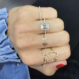 1.7ct Emerald Cut Diamond Engagement Ring 14k WhiteGold Finish Accents Solitaire