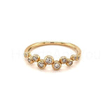 0.2ct Round Cut Moissanite Bezel Set Women Wedding Band 14k Yellow Gold Plated