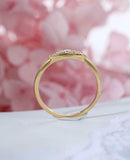 Minimalist Wedding Ring Band 0.6ct Round Cut VVS1 Diamond 14k Yellow Gold Finish