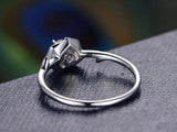 0.4ct Round Cut Diamond Engagement Ring Flower Solitaire 14k White Gold Finish