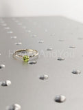 0.5ct Round Cut Simulated Green Peridot Solitaire Ring 14k White Gold Plated