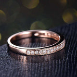 1.5ct Round Cut Diamond Wedding Band Milgrain Half Eternity 14k Rose Gold Finish