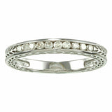 1.5ct Round Cut DVVS1 Diamond Antique Vintage Wedding Band 14K White Gold Finish