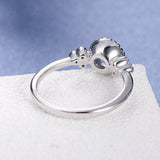 1.2ct Round Cut Diamond Engagement Ring 14k White Gold Finish Trilogy Solitaire