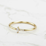 Petite Minimalist Engagement Ring 0.3ct Marquise Cut Diamond 14k YellowGold Over
