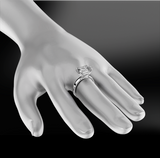 3Ct Emerald Cut Diamond Cocktail Queens Engagement Ring 14K White Gold Finish