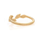 0.3ct Round Cut Moissanite Petal Leaf Women Wedding Band 14k Yellow Gold Plated