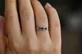 1.3ct Baguette Blue Sapphire Engagement Ring 14k Yellow Gold Finish Stylish Iced