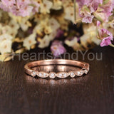 0.2ct Round Cut Moissanite Anniversary Women Wedding Band 14k Rose Gold Plated