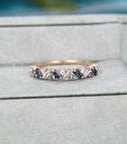 0.5ct Baguette Cut Simulated Sapphire Half Eternity Band 14k Yellow Gold Plated
