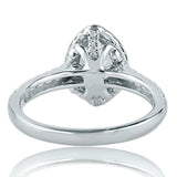 1.53ct Marquise Cut Diamond Engagement Ring Round Accent Halo 14k WhiteGold Over