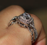 3ct Round Cut Diamond Engagement Ring 14k White Gold Finish Double Halo Infinity