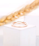 0.1ct Round Cut Moissanite Stacking Anniversary Wedding Band 14k RoseGold Plated