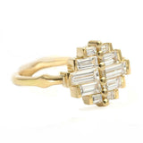 2ct Baguette Cut Diamond Engagement Ring 14k Yellow Gold Finish Cluster Art Deco