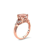 2Ct Round Peach Morganite Milgrain Filigree Solitaire Ring 14K Rose Gold Finish