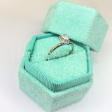 0.5ct Pear Cut Simulated Diamond Halo Engagement Ring 14k White Gold Plated