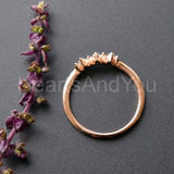 0.15ct Baguette & Round Simulated Diamond Stackable Band 14K Yellow Gold Plated