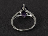 2.3ct Engagement Ring Marquise Cut Purple Amethyst Trilogy 14k White Gold Finish