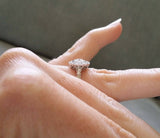 2Ct Round Cut Diamond Antique Halo Art Deco Engagement Ring 14K White Gold Over