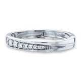 0.15ct Round Cut Moissanite Channel Set Women Wedding Band 14k White Gold Plated