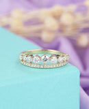 Cluster Crown Tiara Engagement Ring 1.2ct Round Cut Diamond 14k Yellow Gold Over