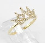 1.5ct Round Cut Diamond Royal Crown Engagement Ring 14k Yellow Gold Finish