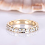 Bridal Half Eternity Wedding Ring Band 1ct Round Cut Diamond 14k YellowGold Over