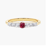 0.5ct Round Cut Simulated Ruby Minimalist Wedding Band 14k Yellow Gold Plated
