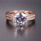 2.5ct Round Cut Diamond Engagement Ring 14k Rose Gold Finish Accents Solitaire