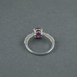 1.3ct Engagement Ring Oval Cut Ruby Solitaire with Accent 14k White Gold Finish