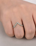 3Ct Round Cut Green Emerald Diamond Stackable Wedding Band 14K White Gold Finish