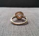 3ct Round Cut Diamond Halo Filigree Engagement Ring 14K Yellow Gold Finish