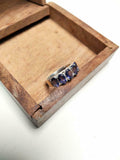 2.5ct Wedding Ring Band Oval Cut Purple Amethyst Five Stone 14k WhiteGold Finish