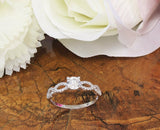 Infinity Engagement Ring 1.5ct Round Brilliant Cut Diamond 14k White Gold Finish