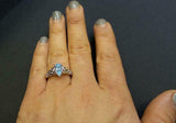 2ct Marquise Cut Blue Aquamarine Irish Trinity Solitaire Ring 14k WhiteGold Over