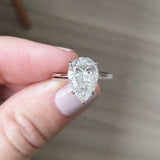 1.2ct Pear Cut Diamond Engagement Ring 14k White Gold Finish 4 Prong Solitaire