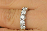 3Ct Round Cut DVVS1 Diamond Five Stone Engagement Ring 14K White Gold Finish