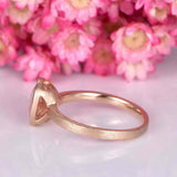 1.5ct Oval Cut Morganite Engagement Ring Bezel Set Solitaire 14k RoseGold Finish