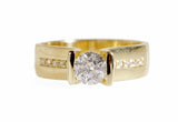 Promise Bridal Wedding Engagement Ring 2ct Round Cut Diamond 14k YellowGold Over