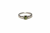 0.35ct Oval Cut Green Peridot Solitaire Engagement Ring 14k White Gold Finish