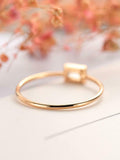 Bezel Set Minimalist Engagement Ring 0.4ct Baguette Diamond 14k Yellow Gold Over