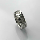 0.2ct Round Cut Green Emerald Wedding Band Celtic Design 14k White Gold Finish