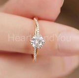 0.5ct Round Cut Moissanite Infinity Women Engagement Ring 14k Yellow Gold Plated