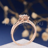 1ct Round Cut Simulated Morganite Dual Prong Split Band Ring 14k RoseGold Plated