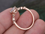 0.5ct Round Cut Diamond Milgrain Accent with Solitaire Ring 14k Rose Gold Finish